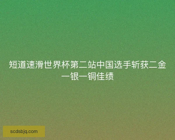 短道速滑世界杯第二站中国选手斩获二金一银一铜佳绩